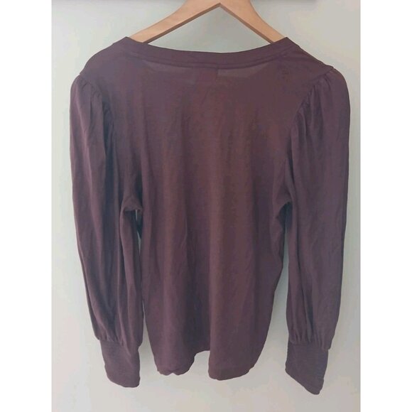 Nation LTD Loren Smocked Peasant Tee Reverse Slub - Picture 8 of 9